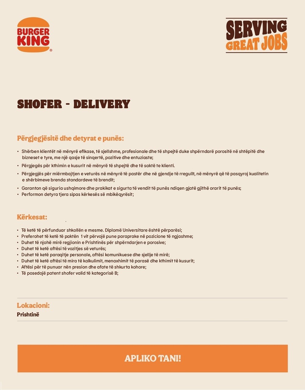 Shofer - Delivery